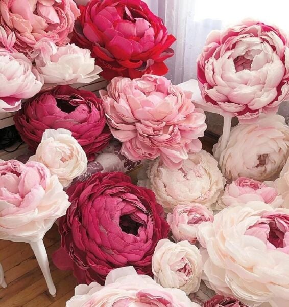 Italyan Krapon Kağıdı No:382 - Somon - Peony 90 Gr. 50x150 Cm