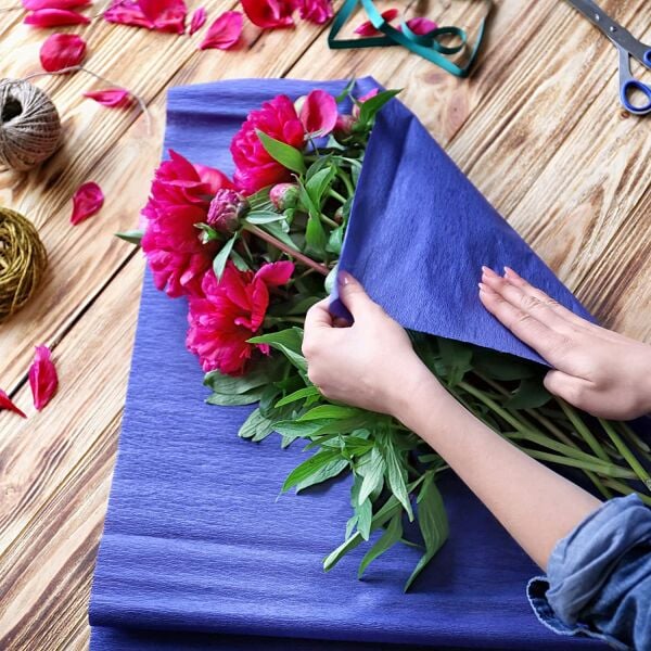 Italyan Krapon Kağıdı No:394 - Mavi - Pervinca Azure 90 Gr. 50x150 Cm