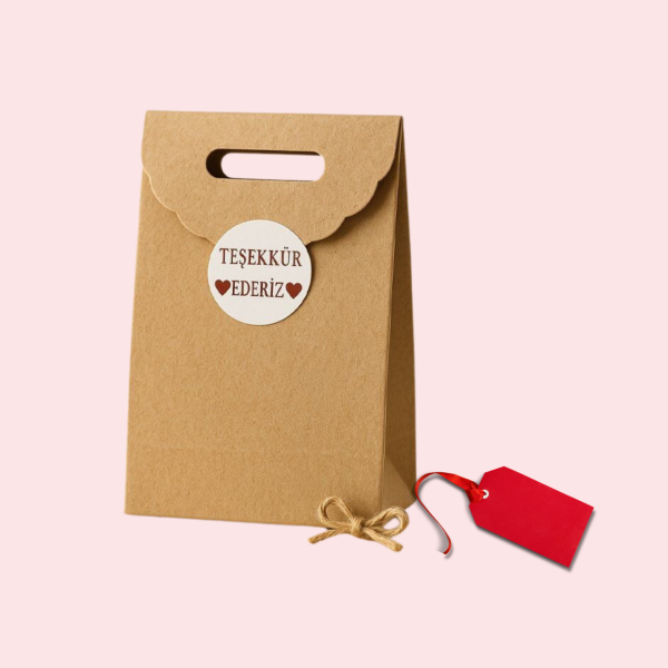 El Geçme Kraft Çanta, Hediye, Alışveriş, Butik, Parti ve Paketleme Çantası, 25 Adet