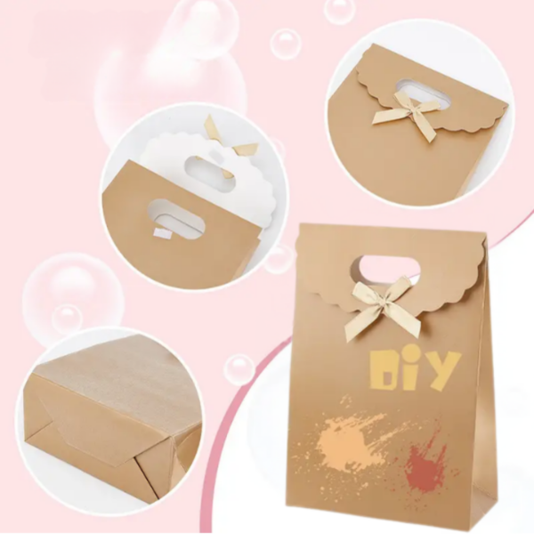 El Geçme Kraft Çanta, Hediye, Alışveriş, Butik, Parti ve Paketleme Çantası, 25 Adet