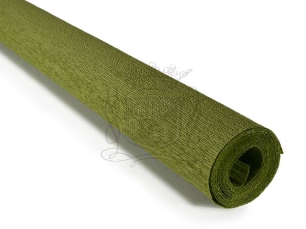 Italyan Krapon Kağıdı No:366 - Zeytin Yeşil - Green Olive 90 Gr. 50x150 Cm