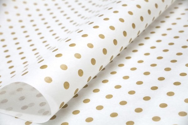 Ambalaj Kağıdı Altın Puantiye 40 gr . 70*100 cm 10'lu Paket