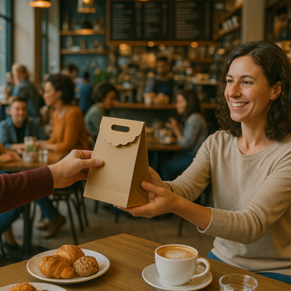 El Geçme Kraft Çanta, Hediye, Alışveriş, Butik, Parti ve Paketleme Çantası, 18x21 Cm, 6 Adet