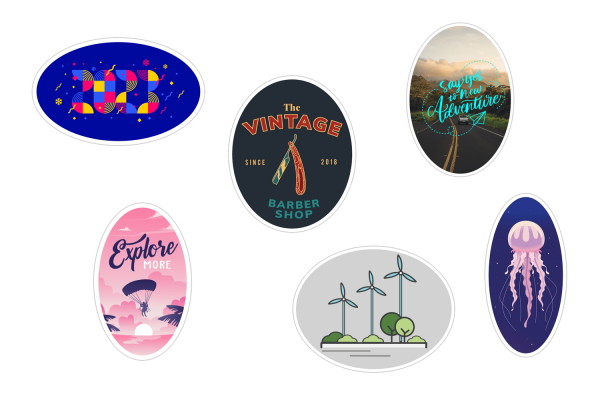 Özelleştirilebilir Oval Kesim Sticker – Hediye Paketi, Ambalaj, El Yapımı Ürün Etiketi