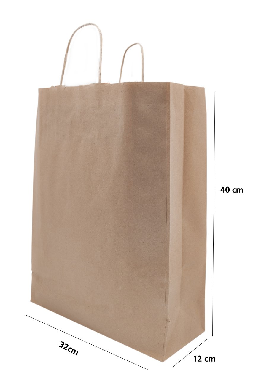 Kraft Kağıt Çanta 32*40*12 Cm (25'li Paket)