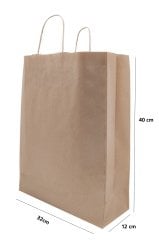 Kraft Kağıt Çanta 32*40*12 Cm (25'li Paket)