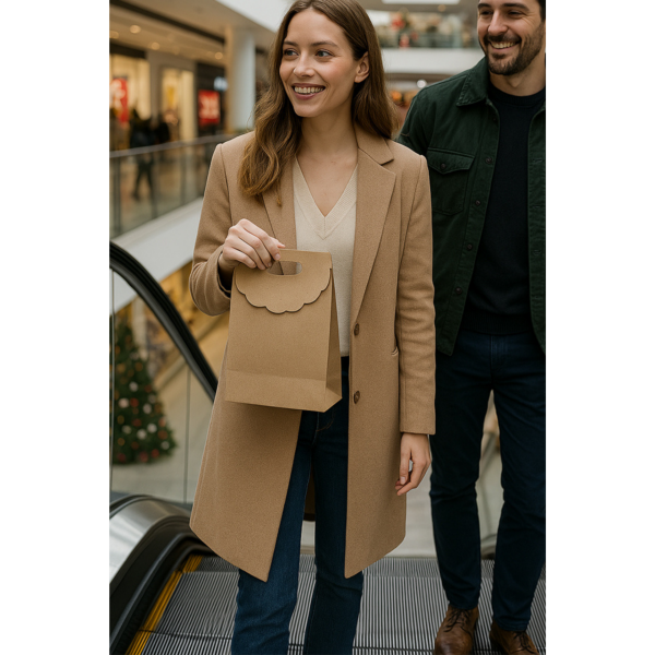 El Geçme Kraft Çanta, Hediye, Alışveriş, Butik, Parti ve Paketleme Çantası, 25x32 Cm, 5 Adet