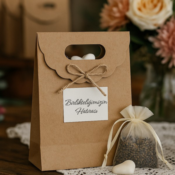 El Geçme Kraft Çanta, Hediye, Alışveriş, Butik, Parti ve Paketleme Çantası, 30x40x14 Cm 5 Adet