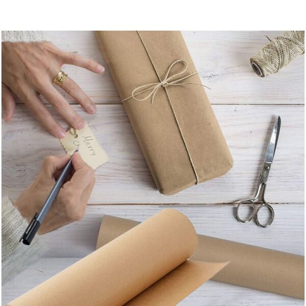 Kraft Rulo Ambalaj Kağıdı, Çeyiz, Koli, Hediye Paketleme, Çiçek Buket, DIY Kağıdı, 80g, 120cm x 10m