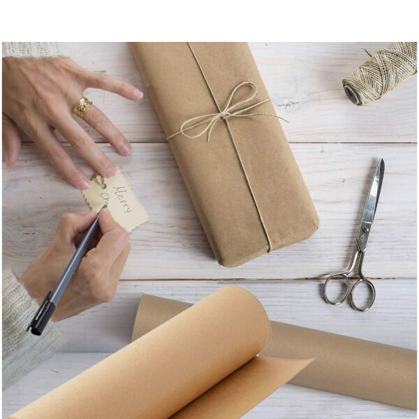 Kraft Rulo Ambalaj Kağıdı, Çeyiz, Koli, Hediye Paketleme, Çiçek Buket, DIY Kağıdı, 80g, 120cm x 10m