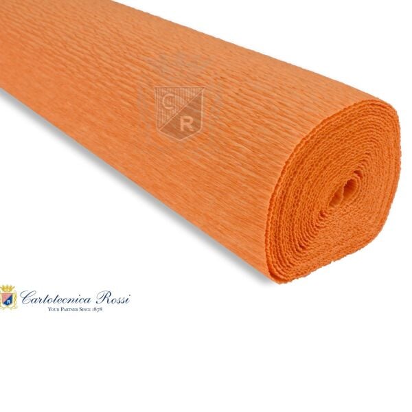 İtalyan Krapon Kâğıdı No:610 - 180 Gr, 50x250 Cm, Çiçek Yapımı ve El İşi Kağıdı, Balkabağı Turuncusu - Pumpkin Orange