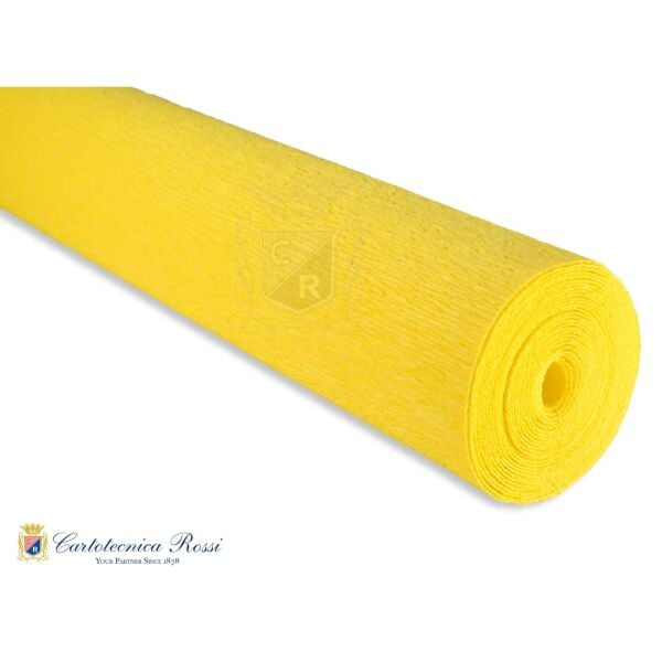 İtalyan Krapon Kağıdı No:371, Çiçek Yapımı Kağıdı, 90 Gr - 50x150 Cm, Limon Sarısı - Lemon Yellow