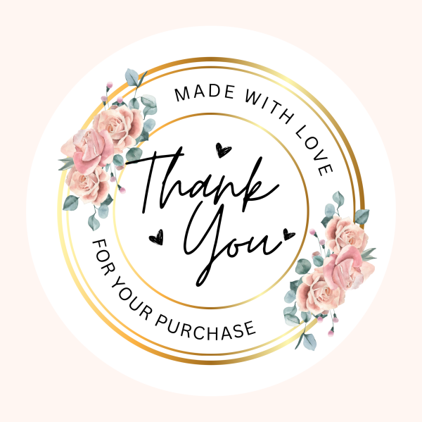 ''Thank You'' Temalı Yuvarlak Sticker 4 cm 70 Adet Tema 1
