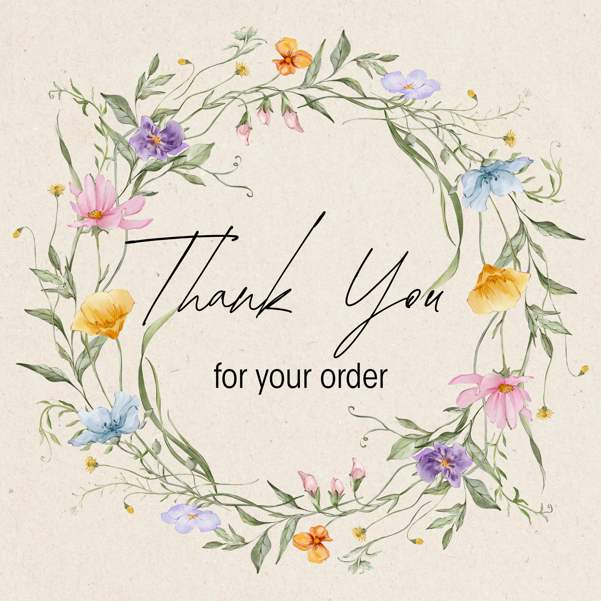 ''Thank You'' Temalı Yuvarlak Sticker 4 cm 70 Adet Tema 2