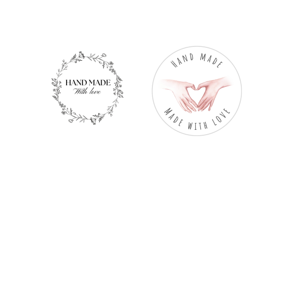 ''Hand Made with Love'' Temalı Sticker 4 cm 70 Adet