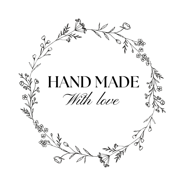 ''Hand Made with Love'' Temalı Sticker 4 cm 70 Adet Tema 1