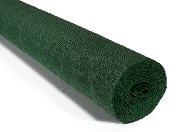 İtalyan Krapon Kağıdı No:561 - Yosun Yeşil - Forest Green 180 gr. 50X250 cm