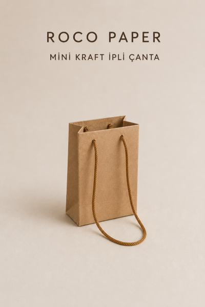 Kraft Karton Çanta, Hediye & Alışveriş Çantası, 8 x 11 cm 50 Adet