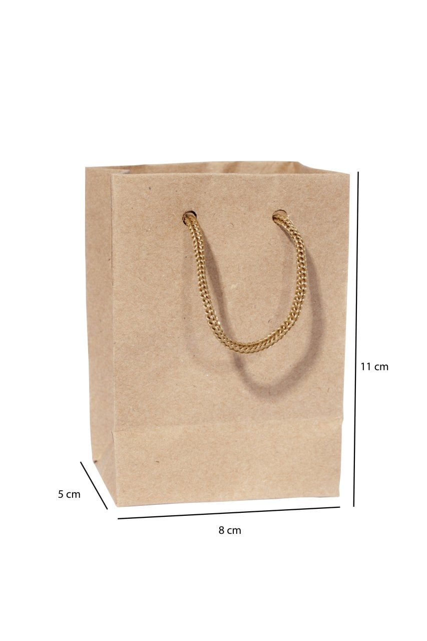 Kraft Karton Çanta, Hediye & Alışveriş Çantası, 8*11 cm 50 Adet