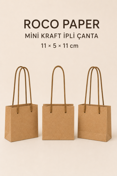 Kraft Karton Çanta 11 x 11 cm 50 Adet