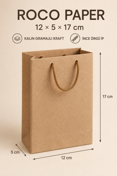 Kraft Karton Çanta 12 x 17 Cm 25 Adet