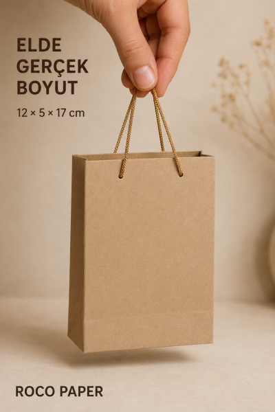 Kraft Karton Çanta 12 x 17 Cm 25 Adet