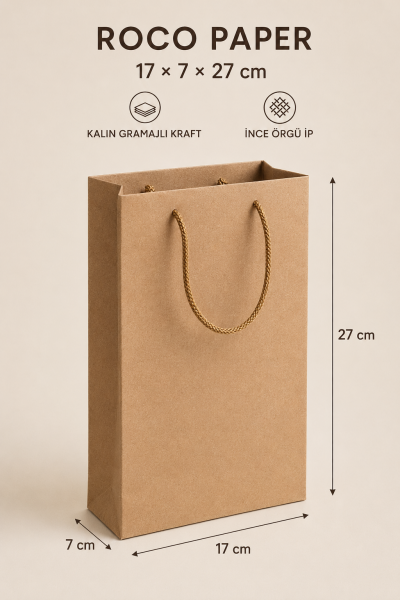 Kraft Karton Çanta 17 x 27 cm 25 Adet
