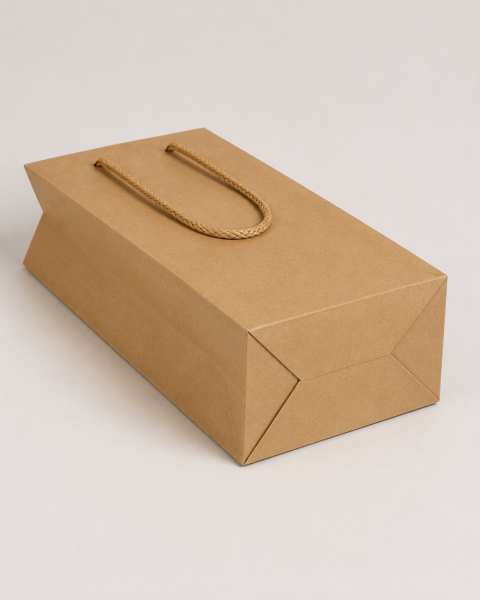 Şişe Taşıma Çantası, Şişelik, Hediye, Alışveriş, Parti için Karton Çanta 10 x 12 x 38 cm Kraft - 25 Adet