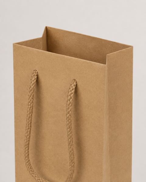 Şişe Taşıma Çantası, Şişelik, Hediye, Alışveriş, Parti için Karton Çanta 10 x 12 x 38 cm Kraft - 25 Adet