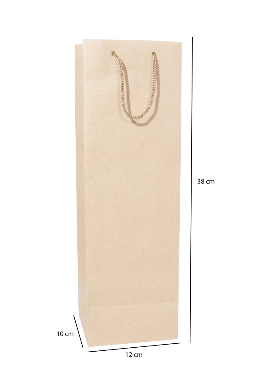 Kraft Karton Çanta 12x38 Cm 25 Adet - Şişelik