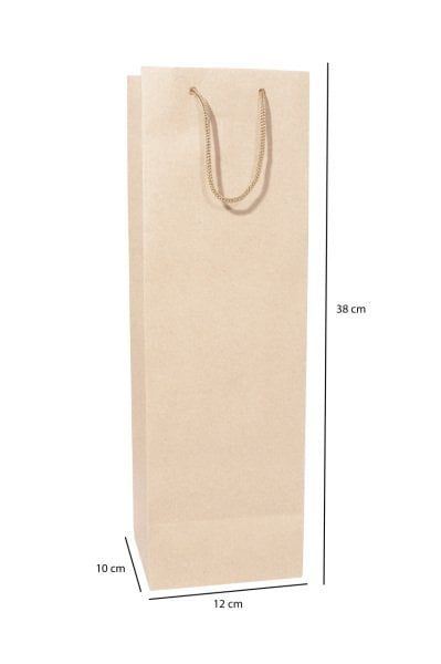 Kraft Karton Çanta 12x38 Cm 25 Adet - Şişelik