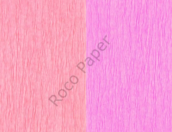 Premium Alman Çift Taraflı Krapon, Çiçek Yapım Kağıdı,90gr 25x125 Cm %130 Esneme, Açık Gül & Pembe