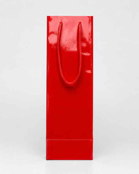 Şişe Taşıma Çantası, Şişelik, Hediye, Alışveriş, Parti için Karton Çanta 10 x 12 x 38 cm Kırmızı - 25 Adet