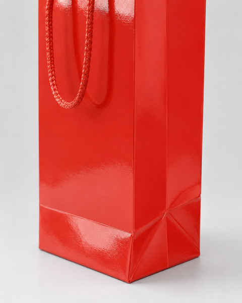 Şişe Taşıma Çantası, Şişelik, Hediye, Alışveriş, Parti için Karton Çanta 10 x 12 x 38 cm Kırmızı - 25 Adet