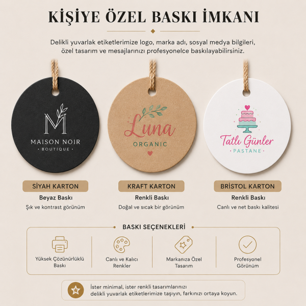 Özelleştirilebilir Delikli Karton Sallantı Kartı Daire