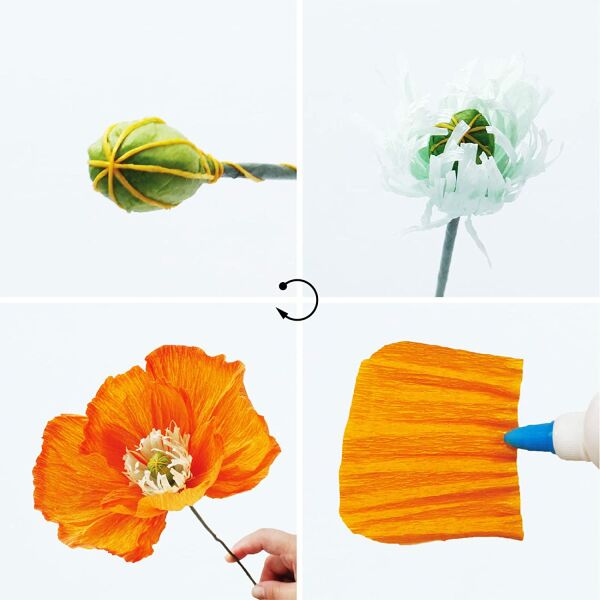 İtalyan Krapon Kağıdı No:20E2 - Koyu Sarı - Iceland Poppies by Tiffanie Turner 180 gr. 50X250 cm