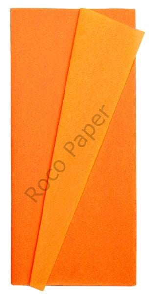 Premium Alman Çift Taraflı Krapon, Çiçek Yapım Kağıdı,90gr 25x125 Cm %130 Esneme, Sarı & Turuncu