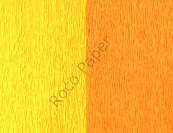 Premium Alman Çift Taraflı Krapon, Çiçek Yapım Kağıdı,90gr 25x125 Cm %130 Esneme, Sarı & Turuncu