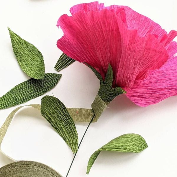 İtalyan Krapon Kağıdı No:551 - Fosfor Pembe - Shocking Pink 180 Gr. 50x250 Cm