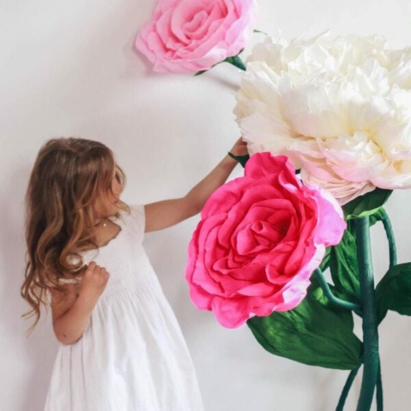 İtalyan Krapon Kağıdı No:551 - Fosfor Pembe - Shocking Pink 180 Gr. 50x250 Cm