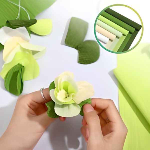 Italyan Krapon Kağıdı No:622 - Zeytin Yeşili - Olive Green 180gr 50x250 Cm