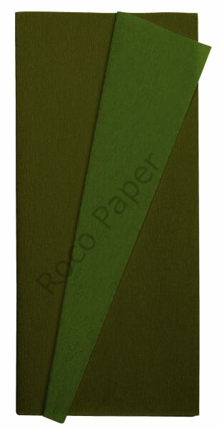 Çift Taraflı Alman Krapon Kağıdı 2li Set, 90gr 25x125 Cm,Eğrelti Otu&Çimen Yeşili,Yaprak&Yosun Yeşil
