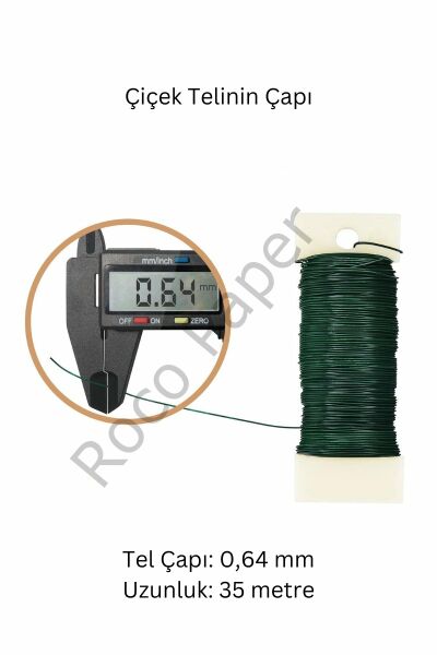 Çiçek Sarma Teli, Çok Amaçlı Çiçek Yapım ve Bağlama Teli, 2Li Set, 70 Metre – 0.64 Mm (Yeşil)