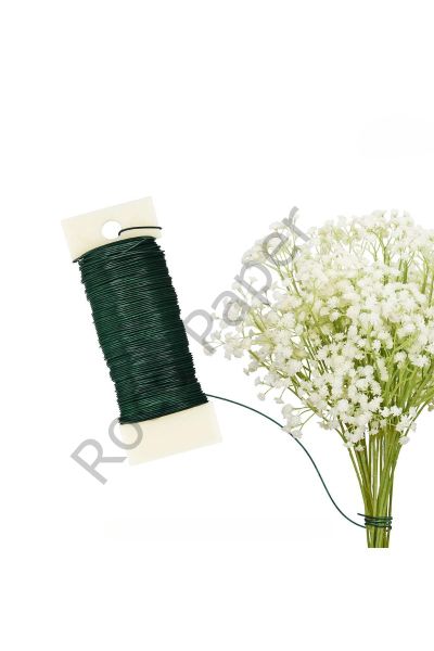 Çiçek Sarma Teli, Çok Amaçlı Çiçek Yapım ve Bağlama Teli, 3Lü Set, 105 Metre – 0.64 Mm Çap (Yeşil)