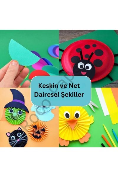 3'lü Daire Kağıt Delgeç Seti-Kart, DIY ve El İşi Projeleri İçin Delgeç, (5.08cm - 3.81cm - 2.54 cm)