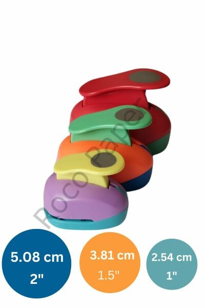Yuvarlak Kağıt Delgeç - Kart, Dıy Ve El Işi Projeleri Için Delgeç, Karışık Renk-2.54cm-1 Inch,1 Adet