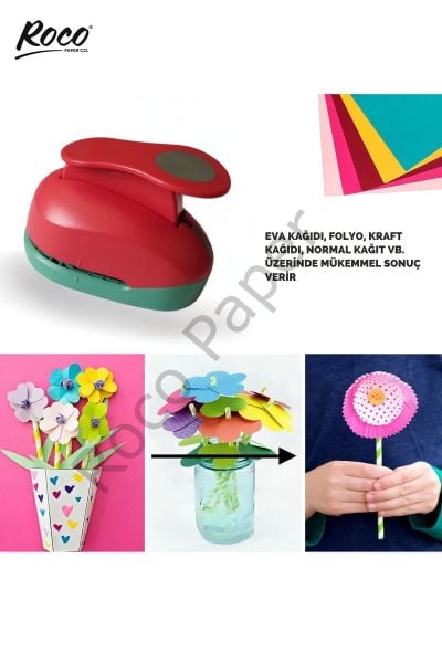 Yuvarlak Kağıt Delgeç - Kart, DIY ve El İşi Projeleri İçin Delgeç, Karışık Renk-5.08 Cm-2 inch,1 ADET