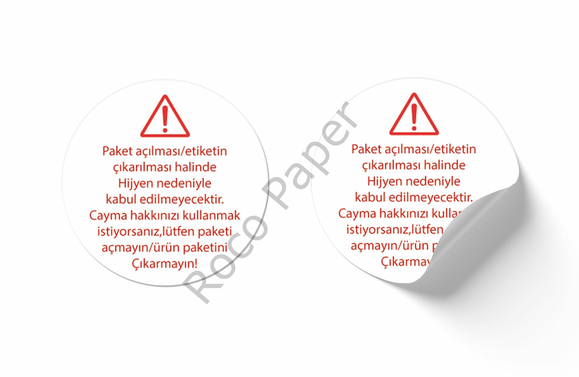 Yuvarlak Kuşe Ambalaj, Kutu Sticker– Paketi Açmayın Etiketi, 27 mm x 27 mm -140 Adet