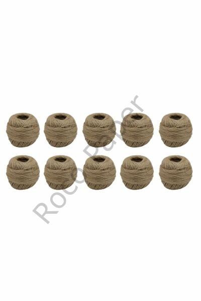 Doğal Jüt İp, Hasır İp, Kırnap İp, Paketleme, Dekorasyon ve Ambalaj İpi 10lu Set, 1000m - 2mm