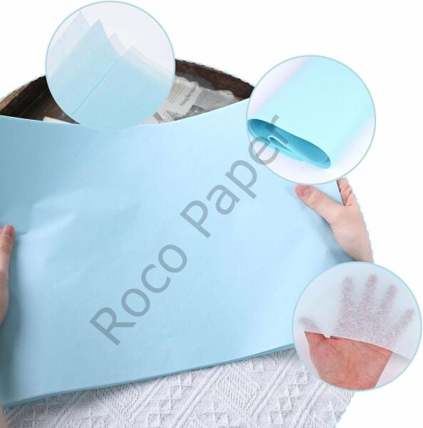 Pelur Kağıt - Hediye ve Çiçek Paketleme Kağıdı, 25’li Paket, 50x70 cm, Bebek Mavisi